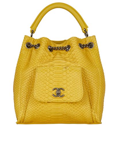 Chanel Python Urban Luxury Drawstring Backpack, front view